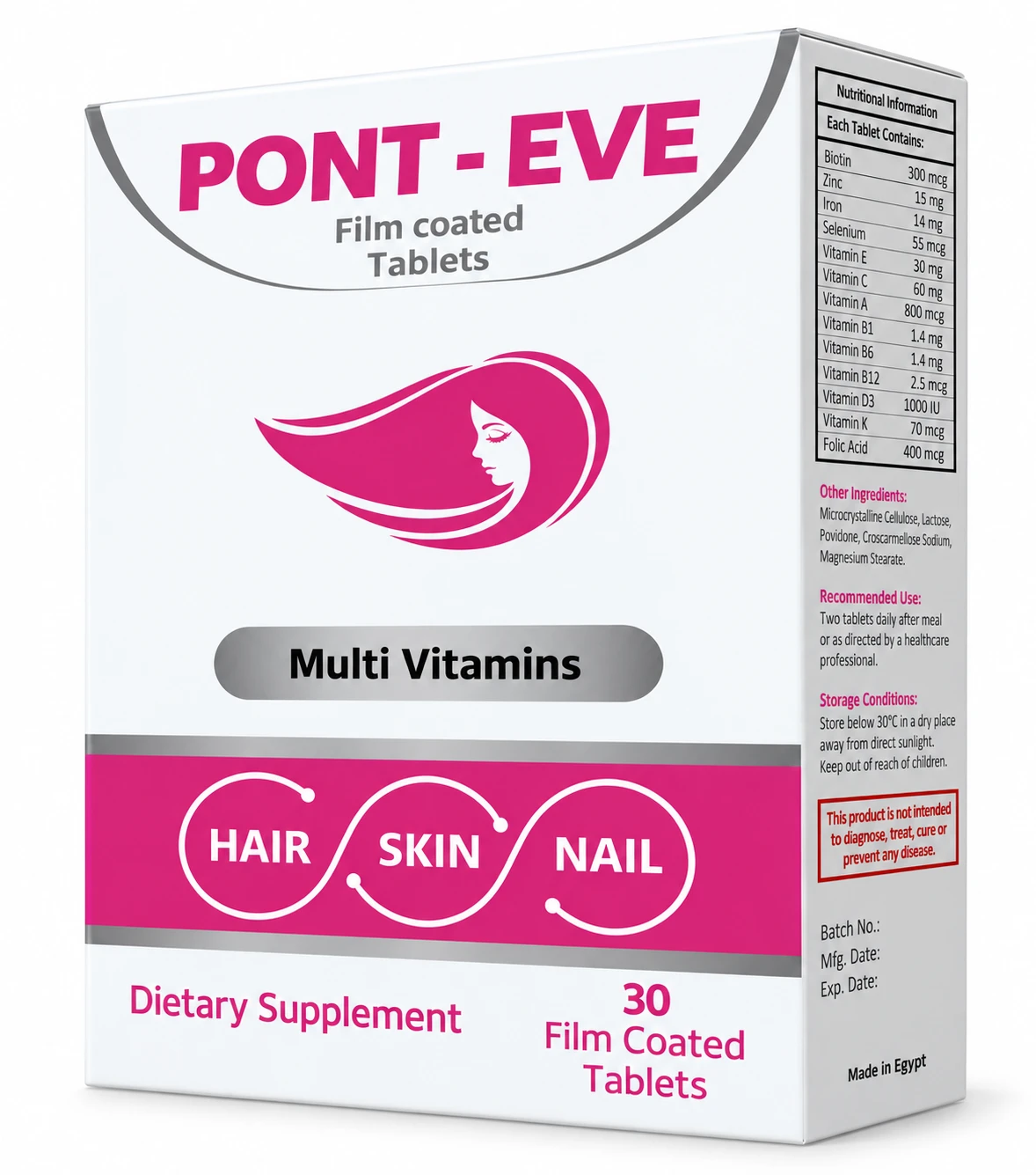 Pont-Eve Multivitamin, 30 film-coated tablets